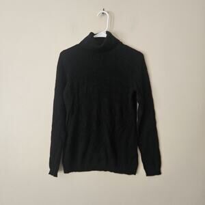 Charter Club Sweater Women’s S Luxury 100% Cashmere Turtleneck Black Cozy